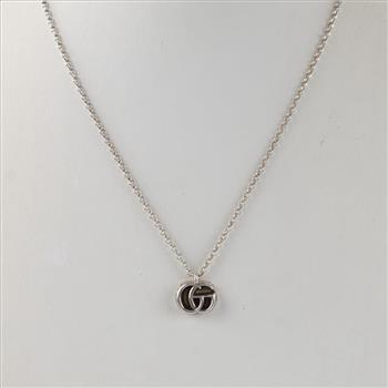 Gucci Sterling Silver GG Marmont Pendant Necklace