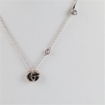 Gucci Sterling Silver GG Marmont Pendant Necklace