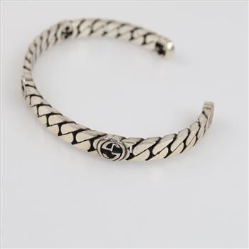Gucci Sterling Silver Interlocking G Cuff Bracelet