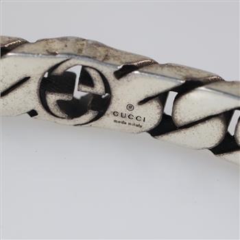 Gucci Sterling Silver Interlocking G Cuff Bracelet