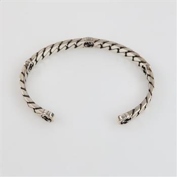 Gucci Sterling Silver Interlocking G Cuff Bracelet