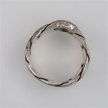 Gucci Sterling Silver Wide Interlocking Ring