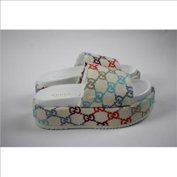 Gucci Women's GG Multicolor Platform Sandals, Size 35