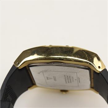 Guess Black Dial Gold Tone Watch