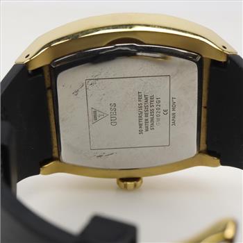 Guess Black Dial Gold Tone Watch