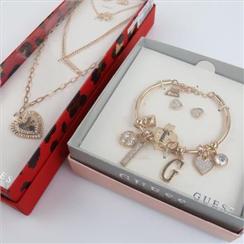 Guess Fashion Clear Stone Jewelry, 2 Sets