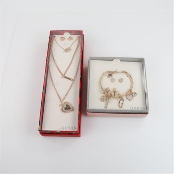 Guess Fashion Clear Stone Jewelry, 2 Sets