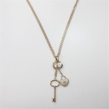 Guess Heart, Lock And Key Neckalce