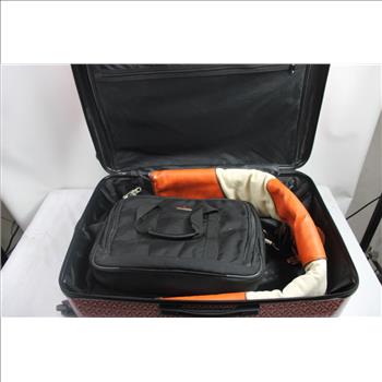 Guess Roller Suitcase W/ Laptop Bag And Rifle Case Inside