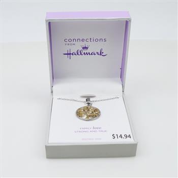 Hallmark Tree Of Life Stainless Steel Clear Stone Necklace