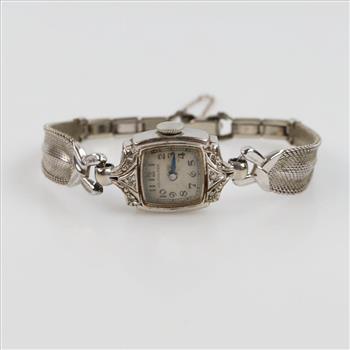 Hamilton 14kt White Gold Diamond Dress Watch