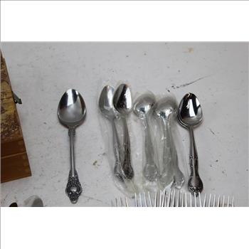 Hampton Court And Rogers Stainless Steel Flatware, 15+ Pieces