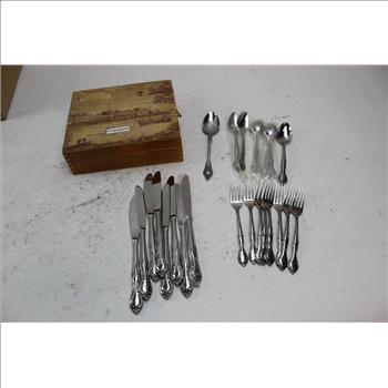 Hampton Court And Rogers Stainless Steel Flatware, 15+ Pieces