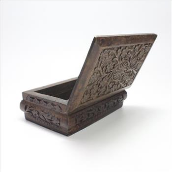Hand Carved Wooden Jewelry Box