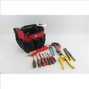 Hand Tools, Husky Deep Socket Set, & More In Husky Tool Bag; 15+ Pieces