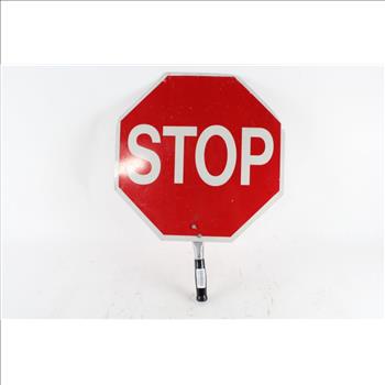 Handheld Stop Sign With Metal Handle