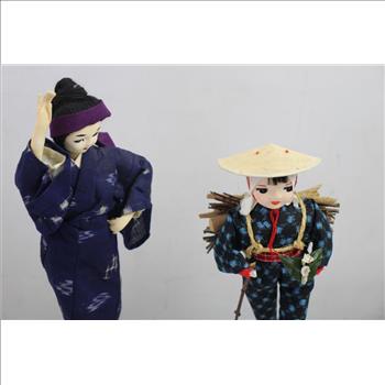 Handmade Japanese Dolls, 2 Pieces