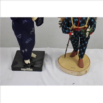 Handmade Japanese Dolls, 2 Pieces