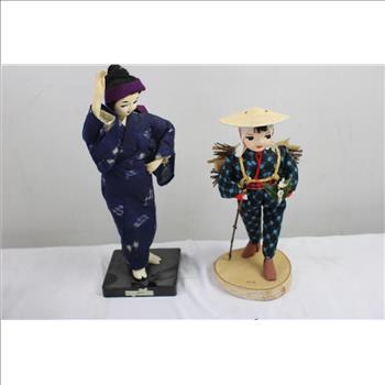 Handmade Japanese Dolls, 2 Pieces