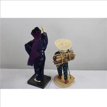 Handmade Japanese Dolls, 2 Pieces