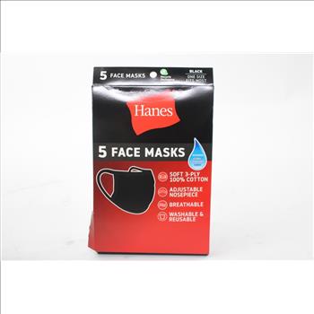 Hanes Face Masks 5 Pack