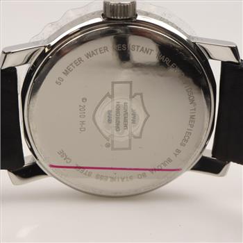 Harley Davidson Bulova Bar And Shield Leather Watch