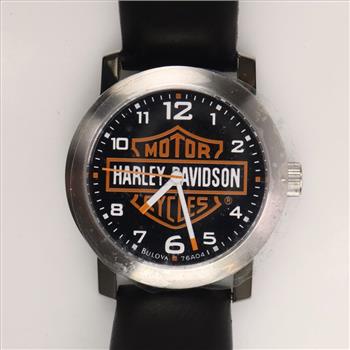 Harley Davidson Bulova Bar And Shield Leather Watch
