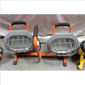 Hdx Work Lights, Stanley Spotlight And Unknown Brand Worklight: 4 Items