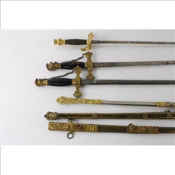 Henderson Ames And Co Vintage Ceremonial Swords, 3 Pieces