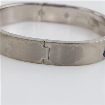 Hermes Super H Palladium Plated Bleu De Biarritz Bracelet