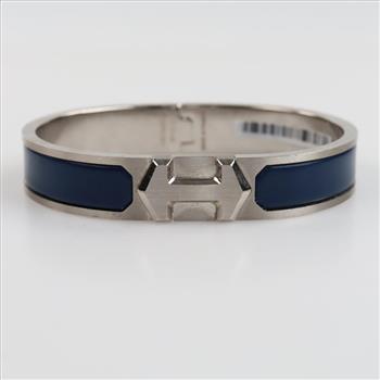 Hermes Super H Palladium Plated Bleu De Biarritz Bracelet