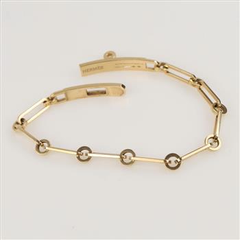 Hermes 0.62ct TW Diamond 18kt Gold Oval Link Bracelet-Evaluated By Our Certified Gemologist-AGS/GIA