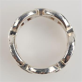 Hermes Sterling Silver Chaine D'ancre Enchainee Ring