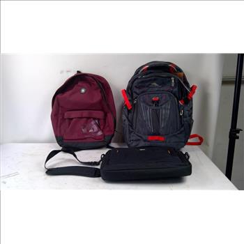 High Sierra Backpack, Dc Backpack, Amazon Basics Electronics Bag, 3 Pieces