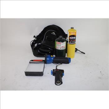 High Sierra Backpack With Propane Tanks, Flashlight & More, 5+ Pieces