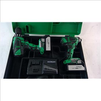 Hitachi Impact Driver And Hammer Drill, 3 Pieces