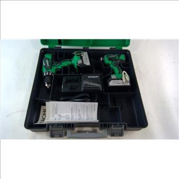 Hitachi Impact Driver And Hammer Drill, 3 Pieces