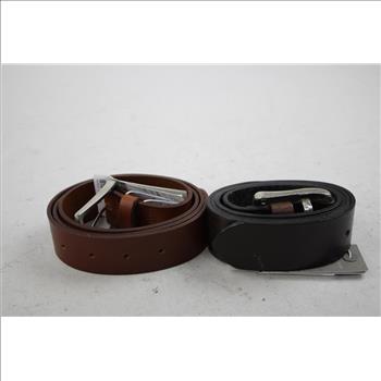 H&m Belts Size 35-36, 2 Pieces, Brown Dark, Tawny Brown
