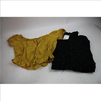 H&M Clothing Lot - Bodysuits, Fleur De Lis Button-Up, Short Sleeve Top, 5 Pieces
