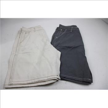 H&M Loose, Relaxed, And Regular Fit Shorts, Gray, Cream, Light Denim, 4 Pieces