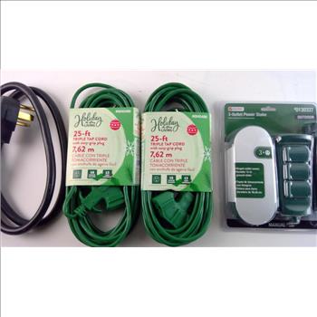Holiday Living Extension Cords, Utilitech Outlet Power Stake, 3 Pieces