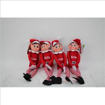 Holiday Naughty Elf Elvie, Elfie Dolls, 4 Pieces