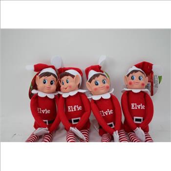 Holiday Naughty Elf Elvie, Elfie Dolls, 4 Pieces