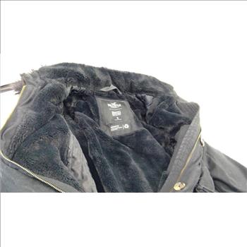 Hollister Small Black Jacket With Fur Trim