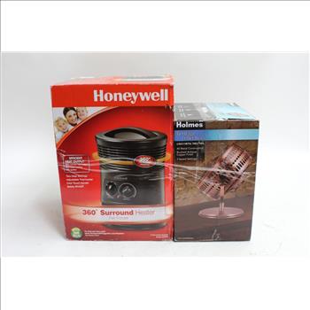 Holmes Table Fan, And Honeywell Heater 2 Pieces