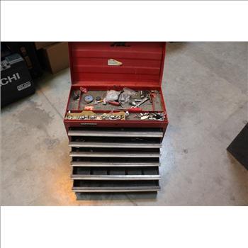 Homak Metal Toolbox With Various Hand Tools And Tools