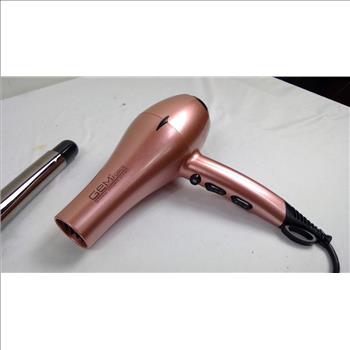 Hot Tools Professional Curling Iron, GEM Force Intense Ceramic Science Blowdryer, With A Purple Labubu