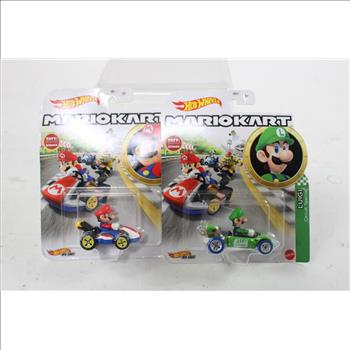 Hot Wheels Mario Kart Die Cast Cars, 4 Pieces
