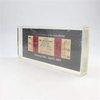 Houston Astros Commemorative 1965 25th Anniversary Astrodome Opening Ticket