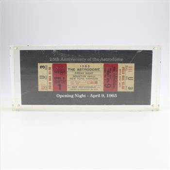 Houston Astros Commemorative 1965 25th Anniversary Astrodome Opening Ticket